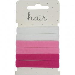 Hair Rubber Bands : White/Pink