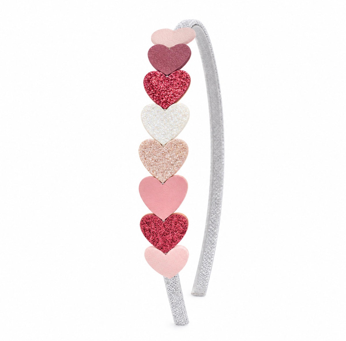 Diadeem: Hartjes diadeem roze, rood &amp; glitter