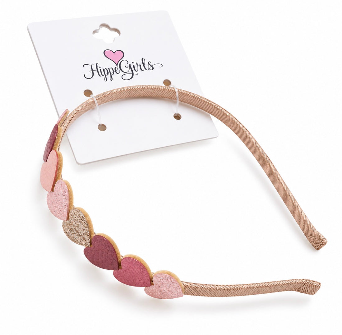 Diadeem: Hartjes diadeem roze &amp; goud glitter