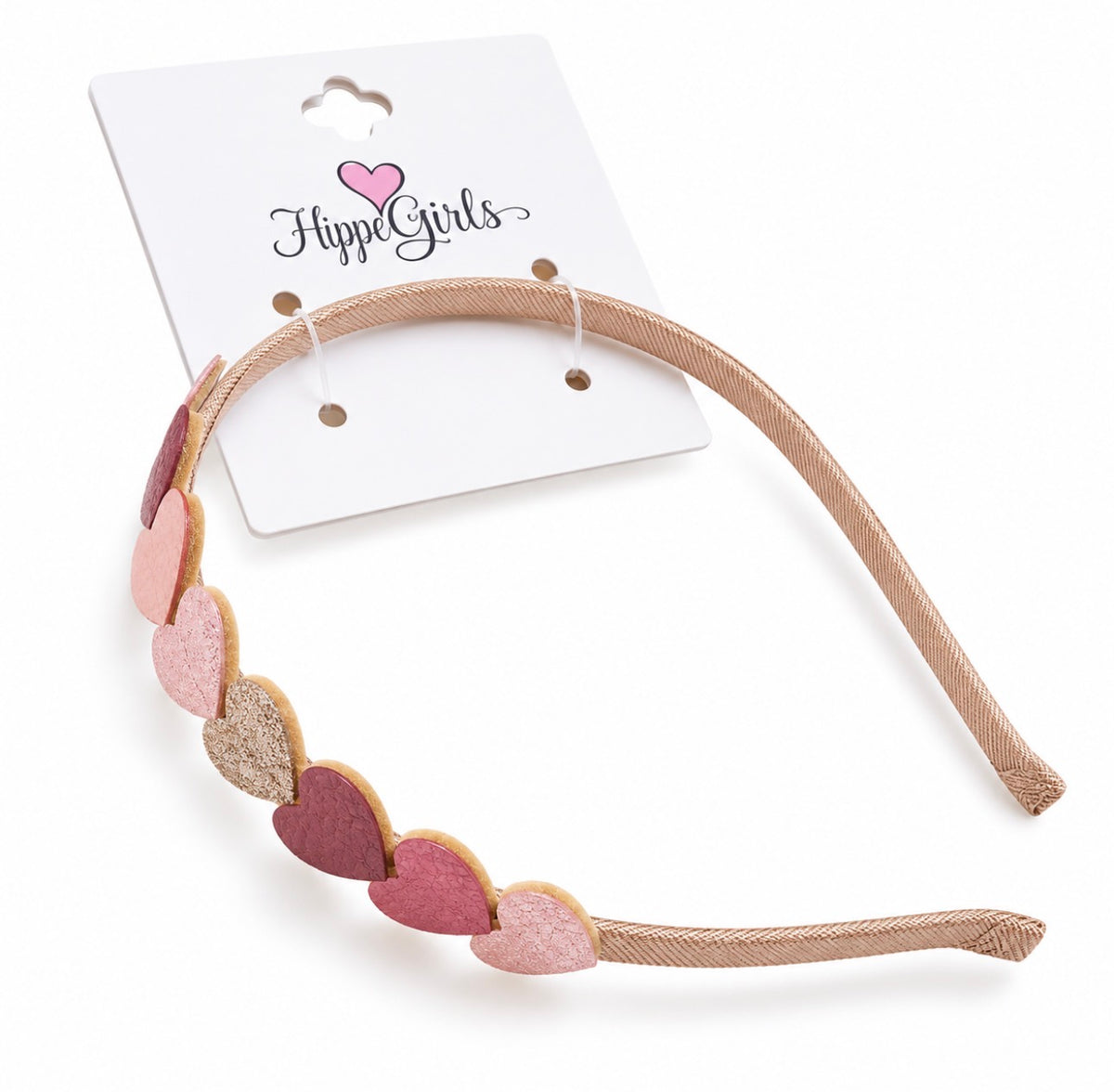 Diadeem: Hartjes diadeem roze &amp; goud glitter