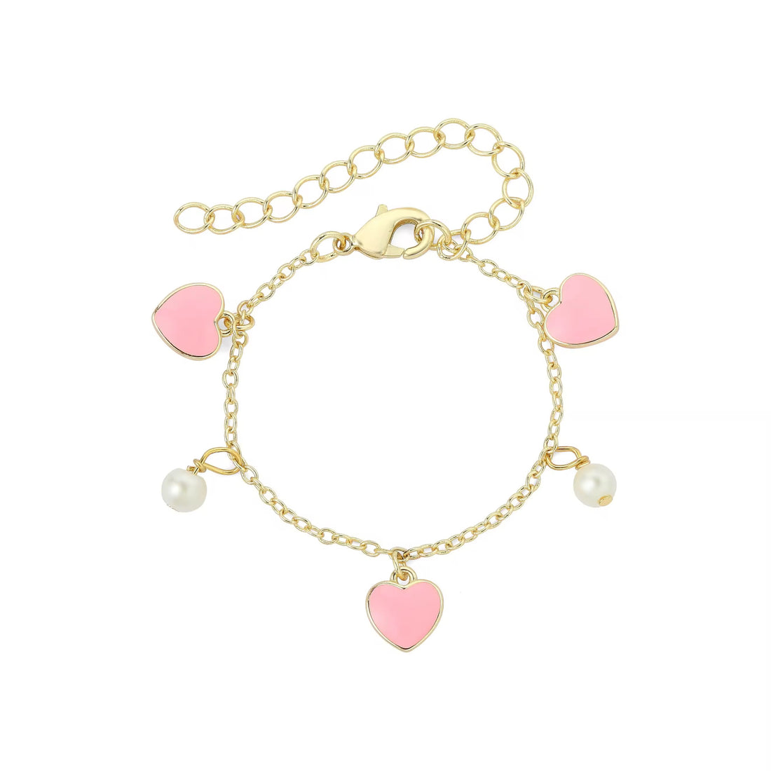 Kannerarmband: Hypoallergen Häerzer (12K Gold)