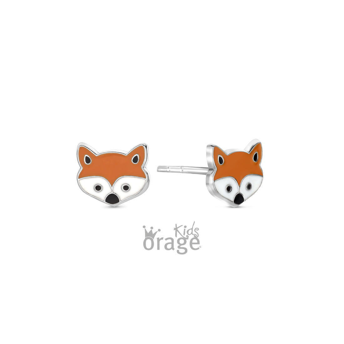 Silberne Ohrringe für Kinder: Füchse (ORAGE)