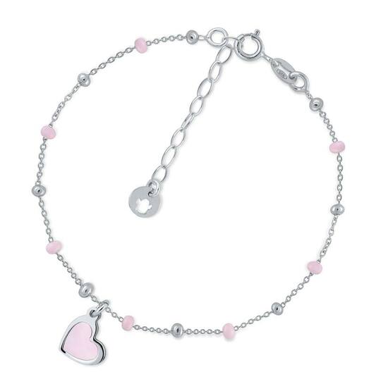 Armbandje zilver Lapetra: Hart parelmoer