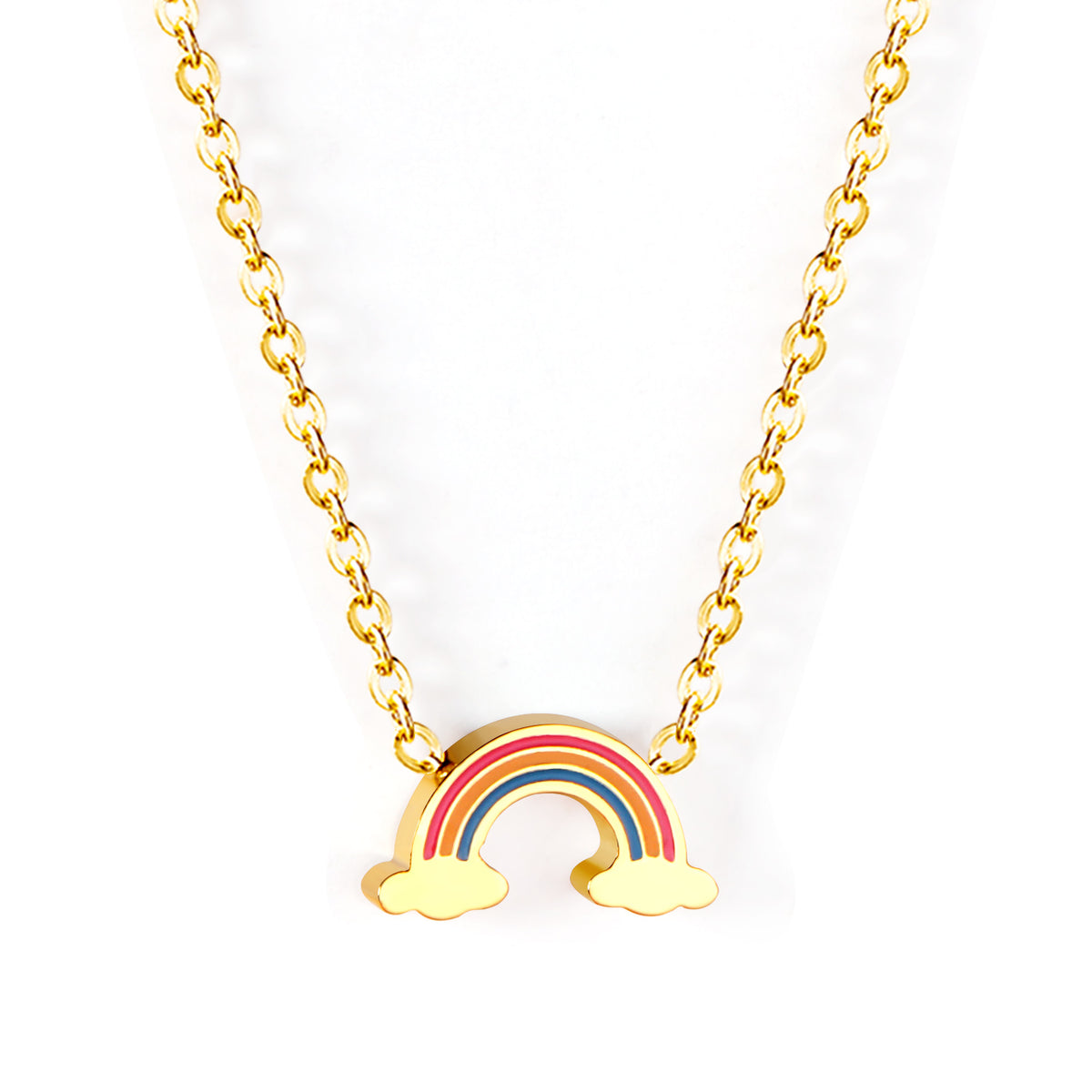 Kinderhalskette aus Chirurgenstahl: Rainbow (gold)