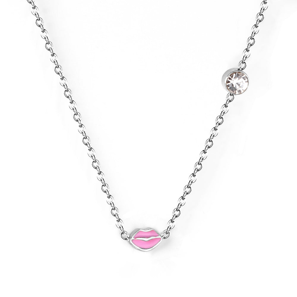 Collier pour enfants en acier chirurgical : Kiss