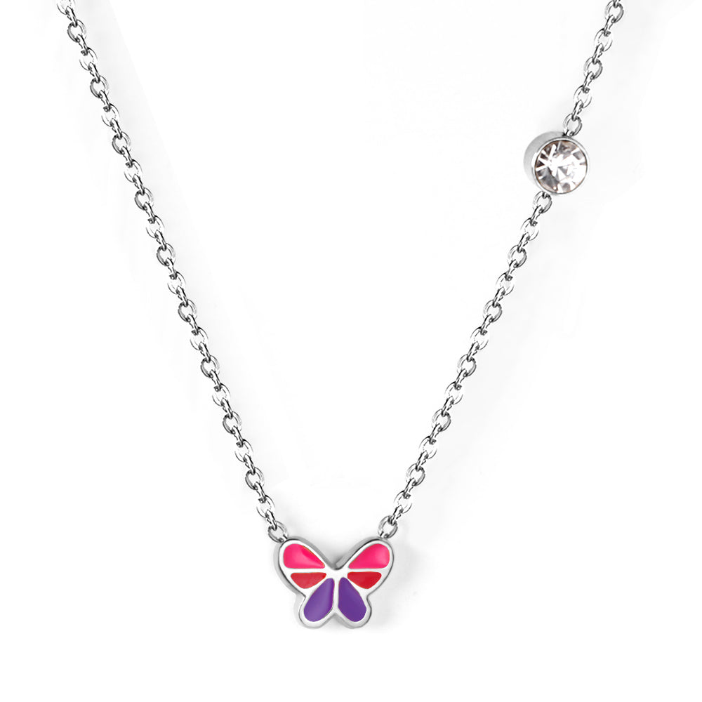 Collier pour enfants en acier chirurgical : Butterfly cute