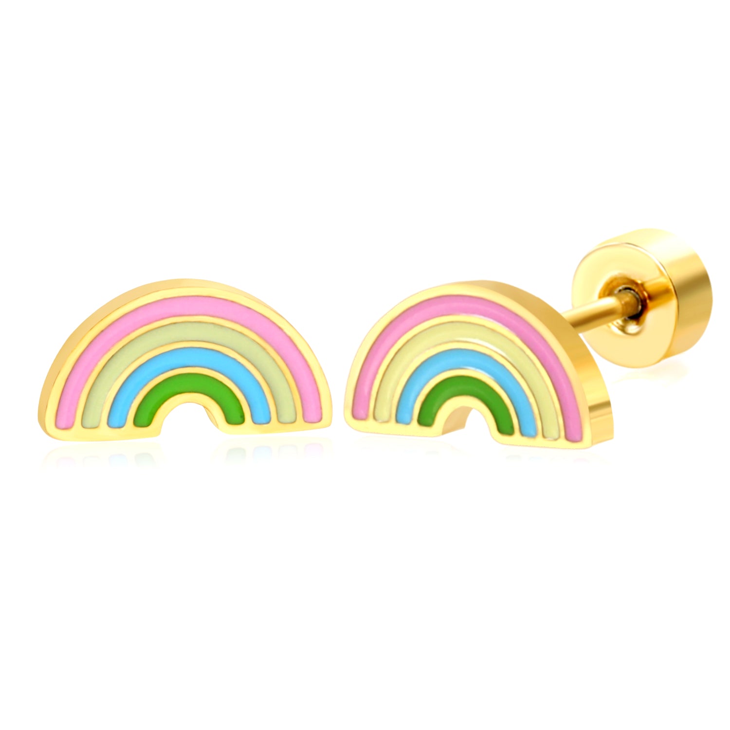 Hypoallergene Ohrringe für Kinder: Regenbogen süß