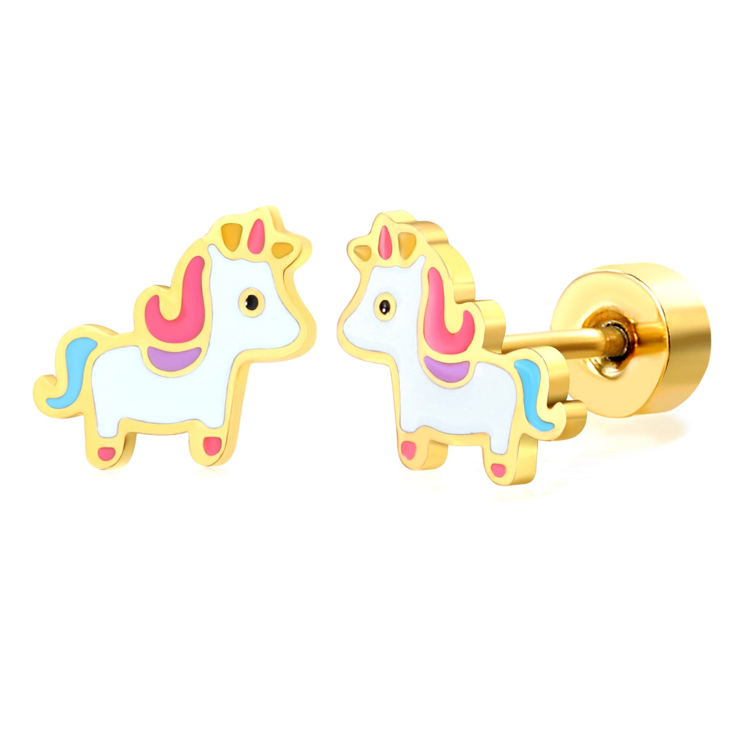 Hypoallergene Ohrringe für Kinder: Einhorn