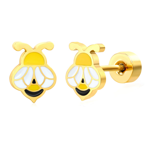 Diamday 8 paar hypoallergene oorbellen voor vrouwen en meisjes - chirurgisch staal Huggie Hoop en oorstekers set - Schattige kinderen schroefrug oorbellen voor tieners - Roze veelkleurig, 10 mm