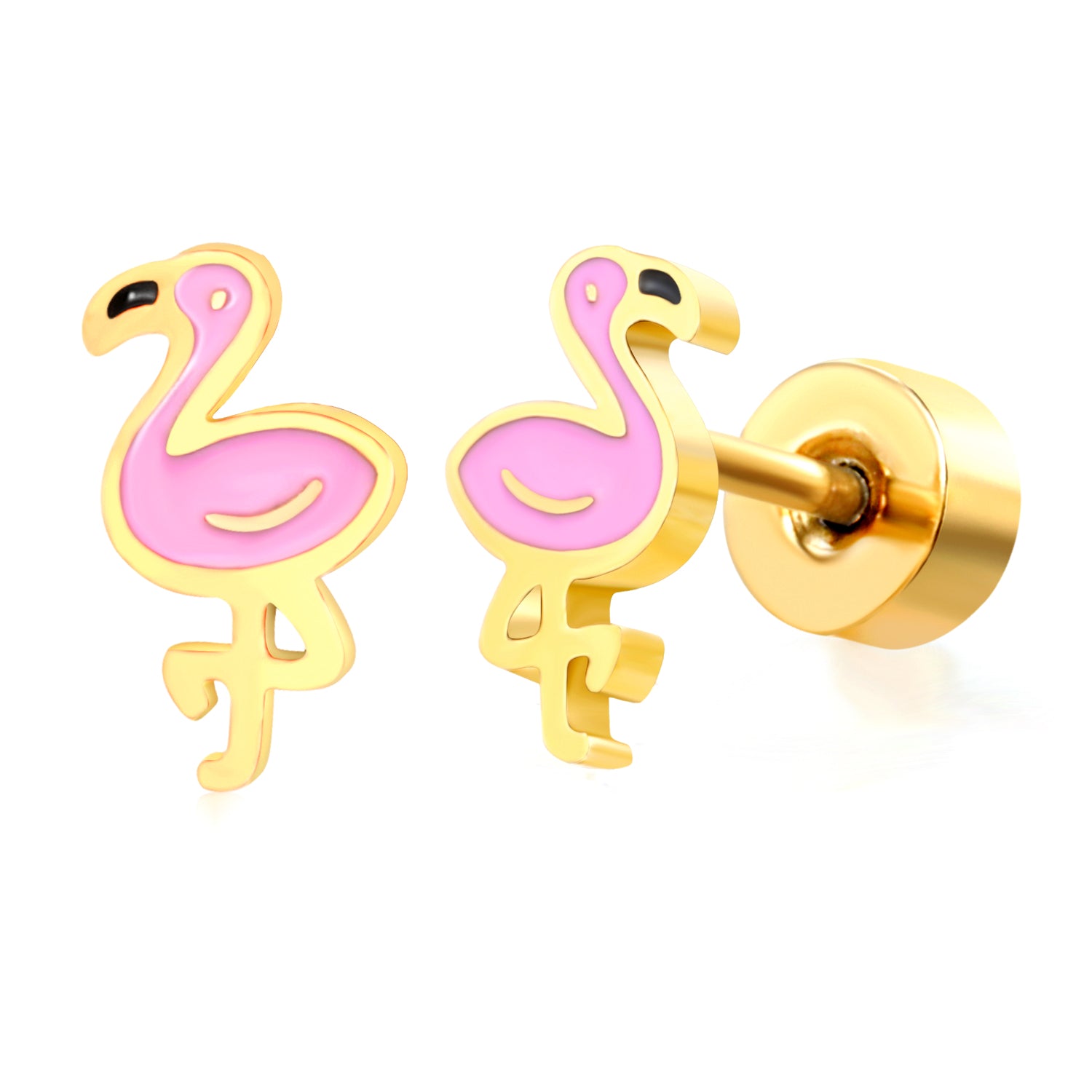 Hypoallergene Ohrringe für Kinder: Flamingo