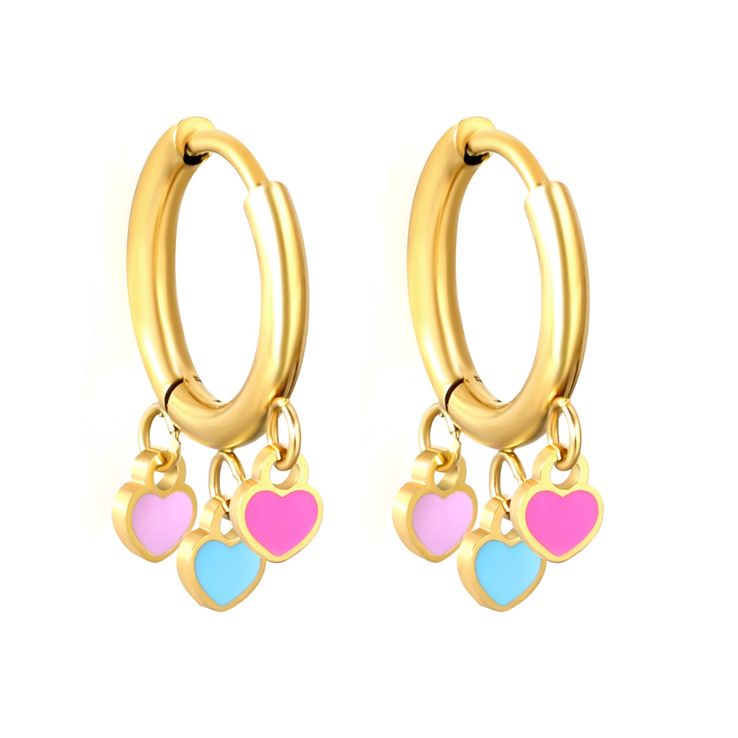 Hypoallergeen kinderoorbellen: Creolen met hartjes