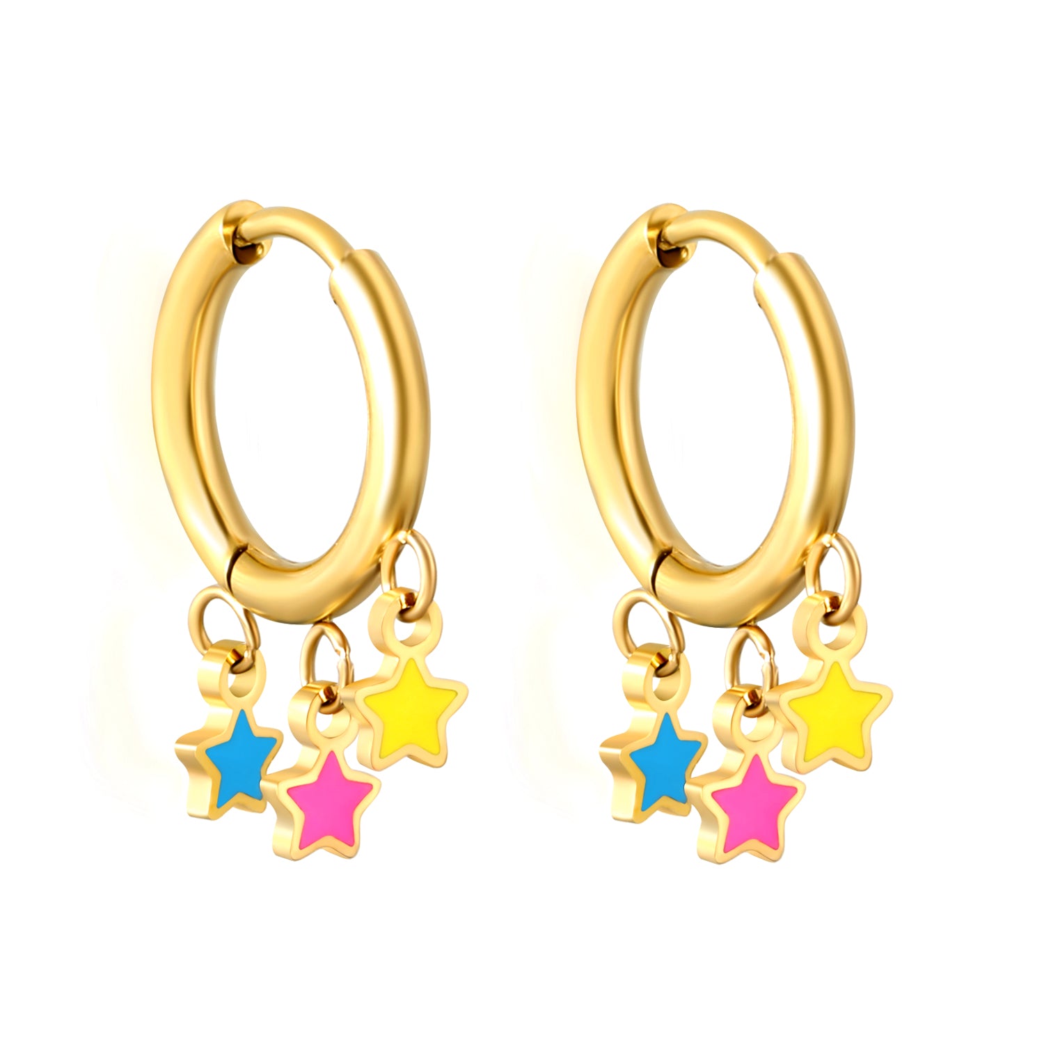 Hypoallergeen kinderoorbellen: Creolen met sterretjes