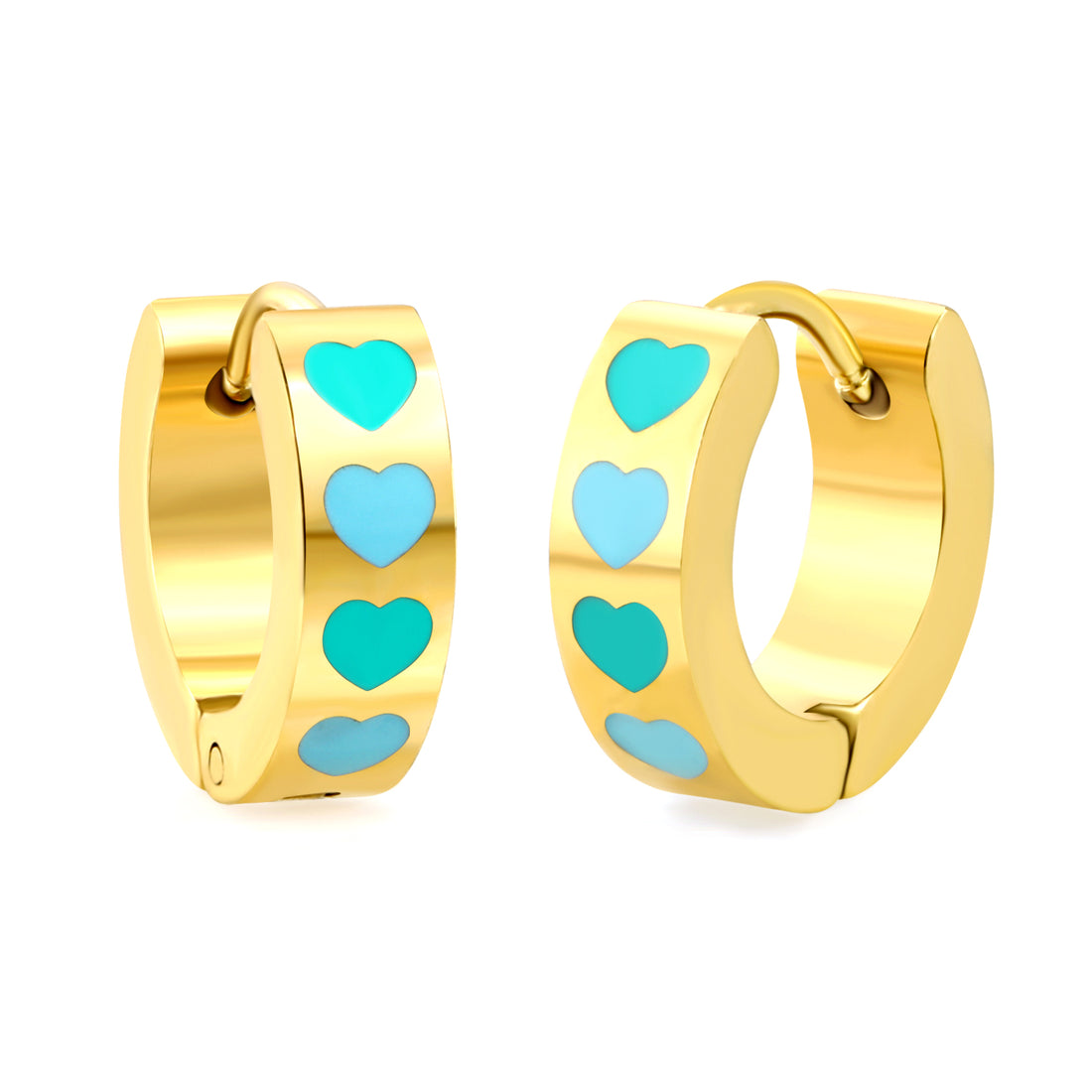 Hypoallergene Ohrringe für Kinder: Kreolen mit blauen Herzen