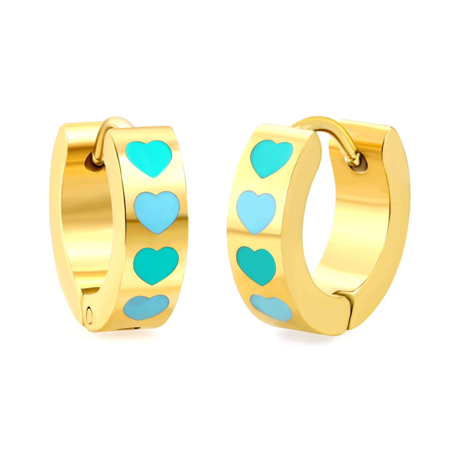 Hypoallergeen kinderoorbellen: Creolen met blauwe hartjes