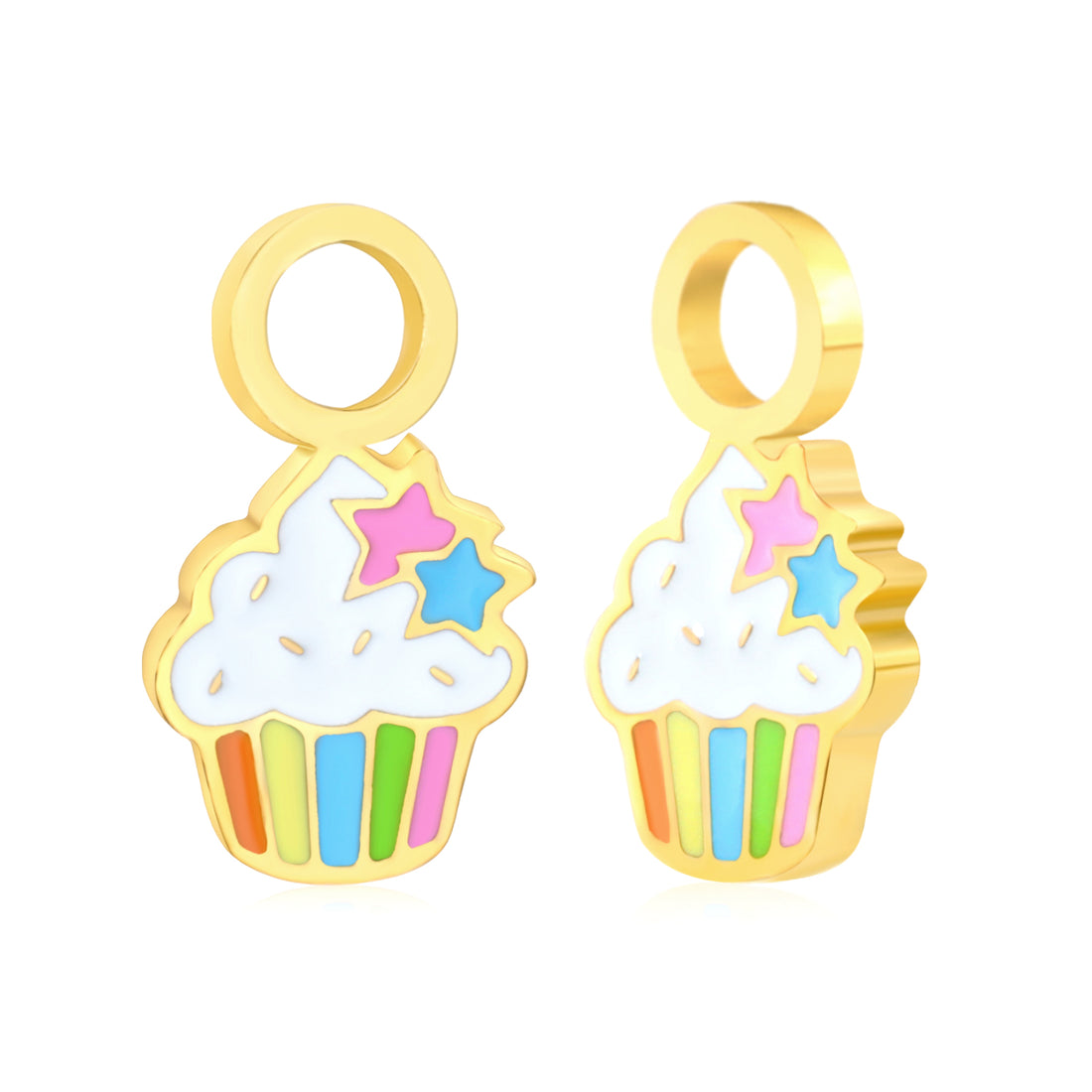 Hypoallergeen kinderoorbellen: Cupcake Losse bedeltjes (creolen)