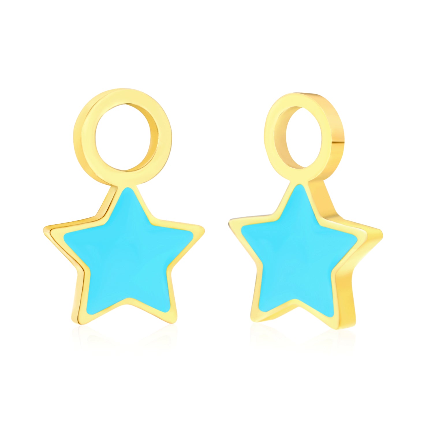 Hypoallergeen kinderoorbellen: Sterretjes blauw Losse bedeltjes (creolen)