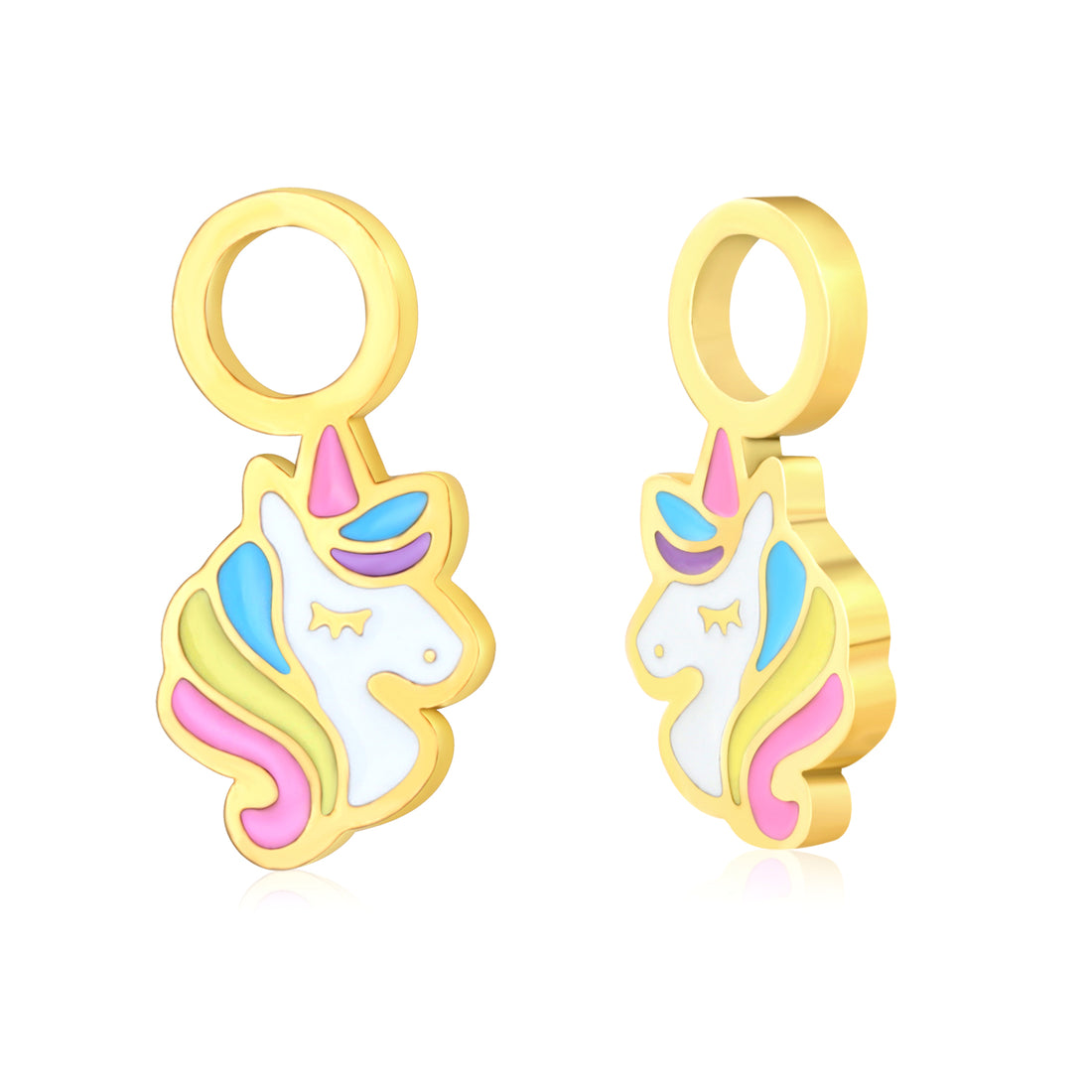 Hypoallergeen kinderoorbellen: Eenhoorntjes Losse bedeltjes (creolen)