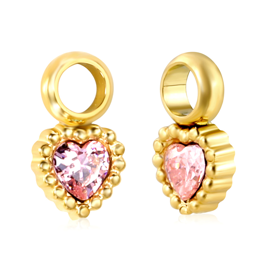 Hypoallergene Ohrringe für Kinder: Kristallherzen Lose Anhänger (Creolen)