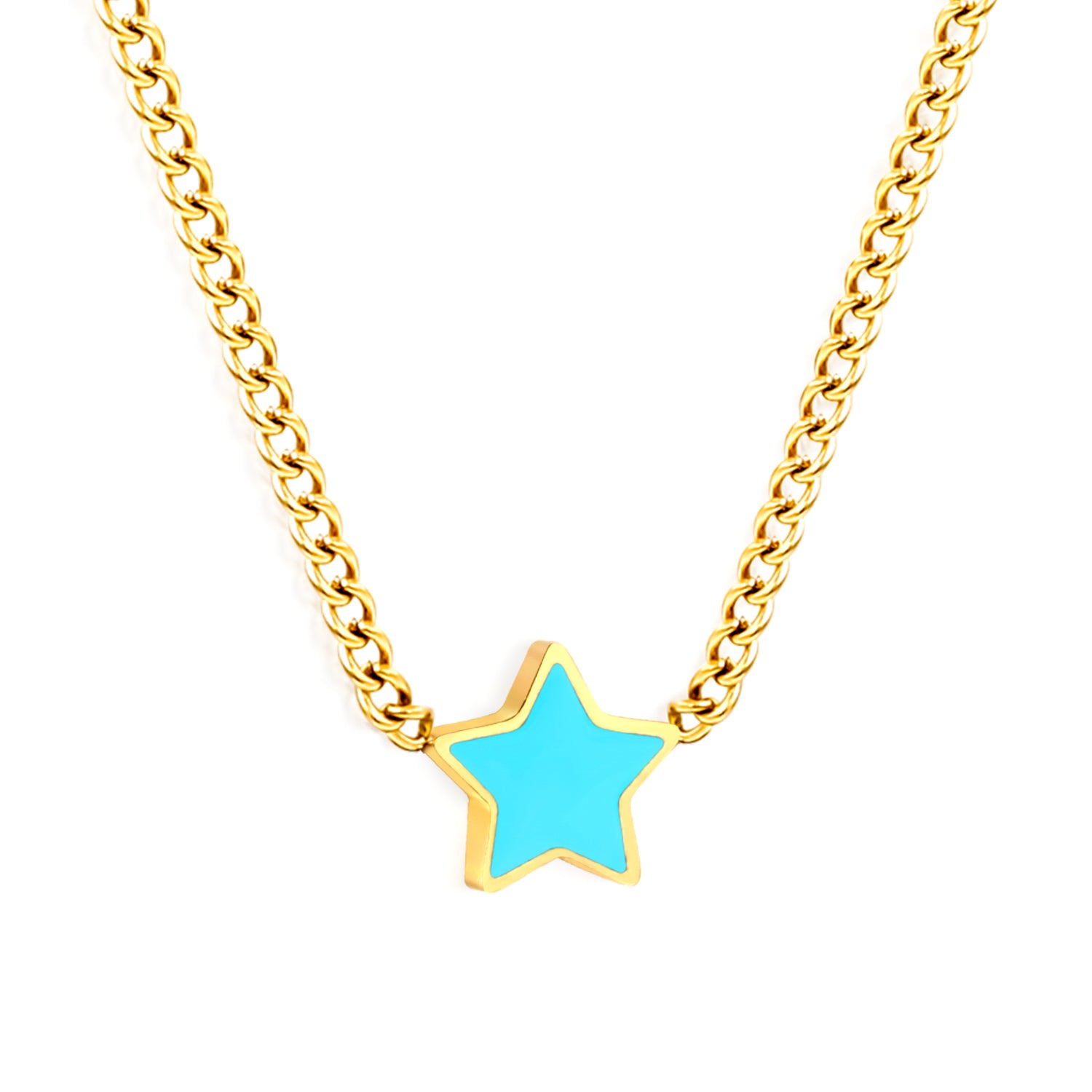 Hypoallergen kinderketting: Blauwe ster