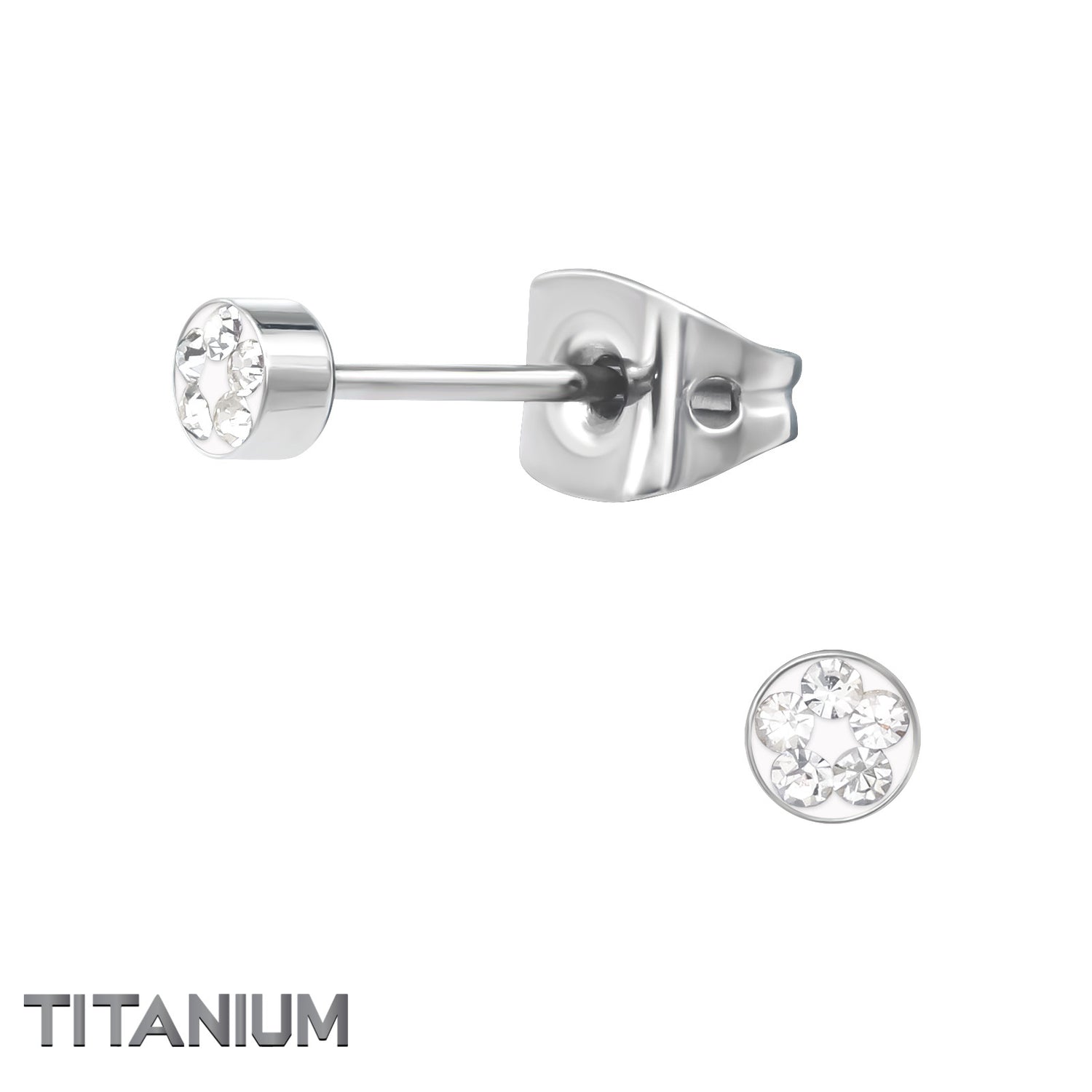 Kinder-Ohrringe aus Titan: Knopf (3mm)