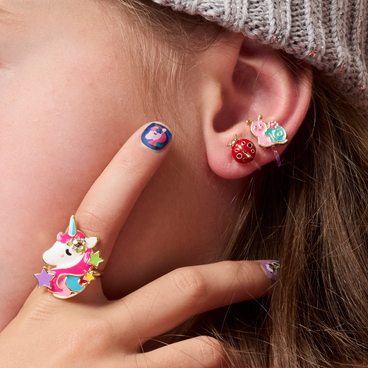 Clip earrings: Ladybug