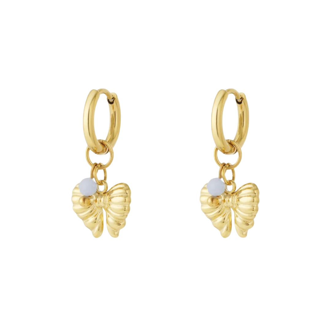 Chirurgisch staal kinderoorbellen: Vlinder blauw (creolen)