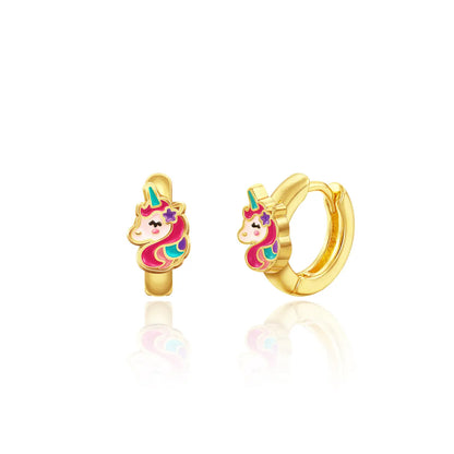 Hypoallergene Kinder-Ohrringe: Einhorn Creolen