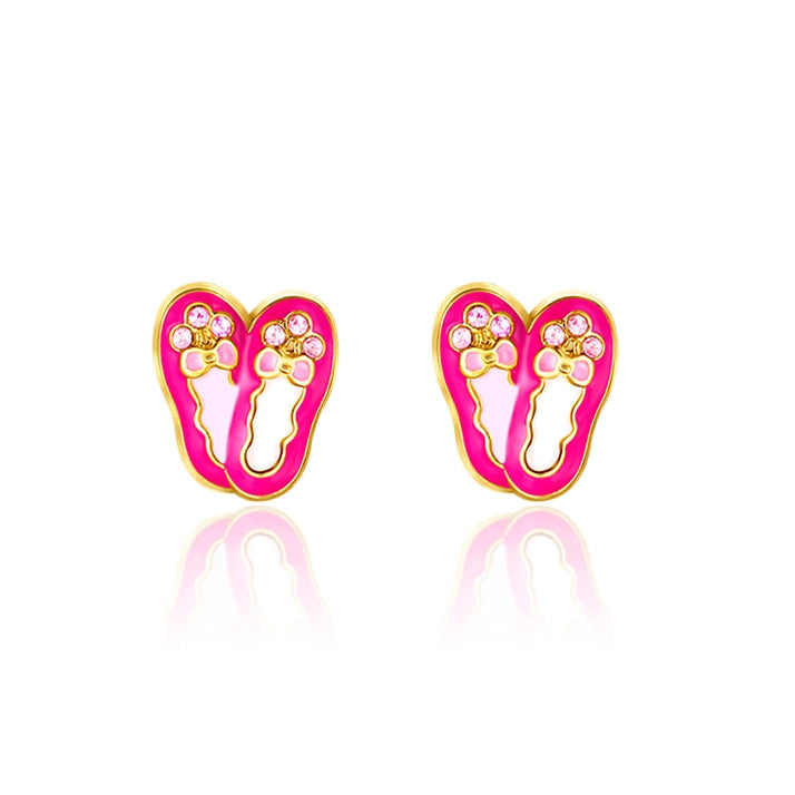 Hypoallergene Ohrringe für Kinder: Ballettschläppchen rosa