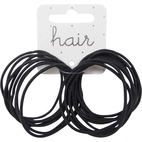 Hair Rubber Bands: Black (2mm)