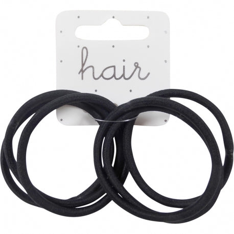 Hair Rubber Bands: Black (4mm)
