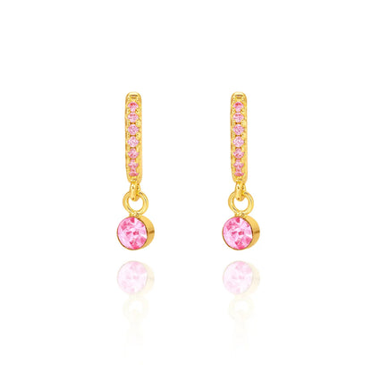 Hypoallergene kinderoorbellen: Roze kristal (creolen)