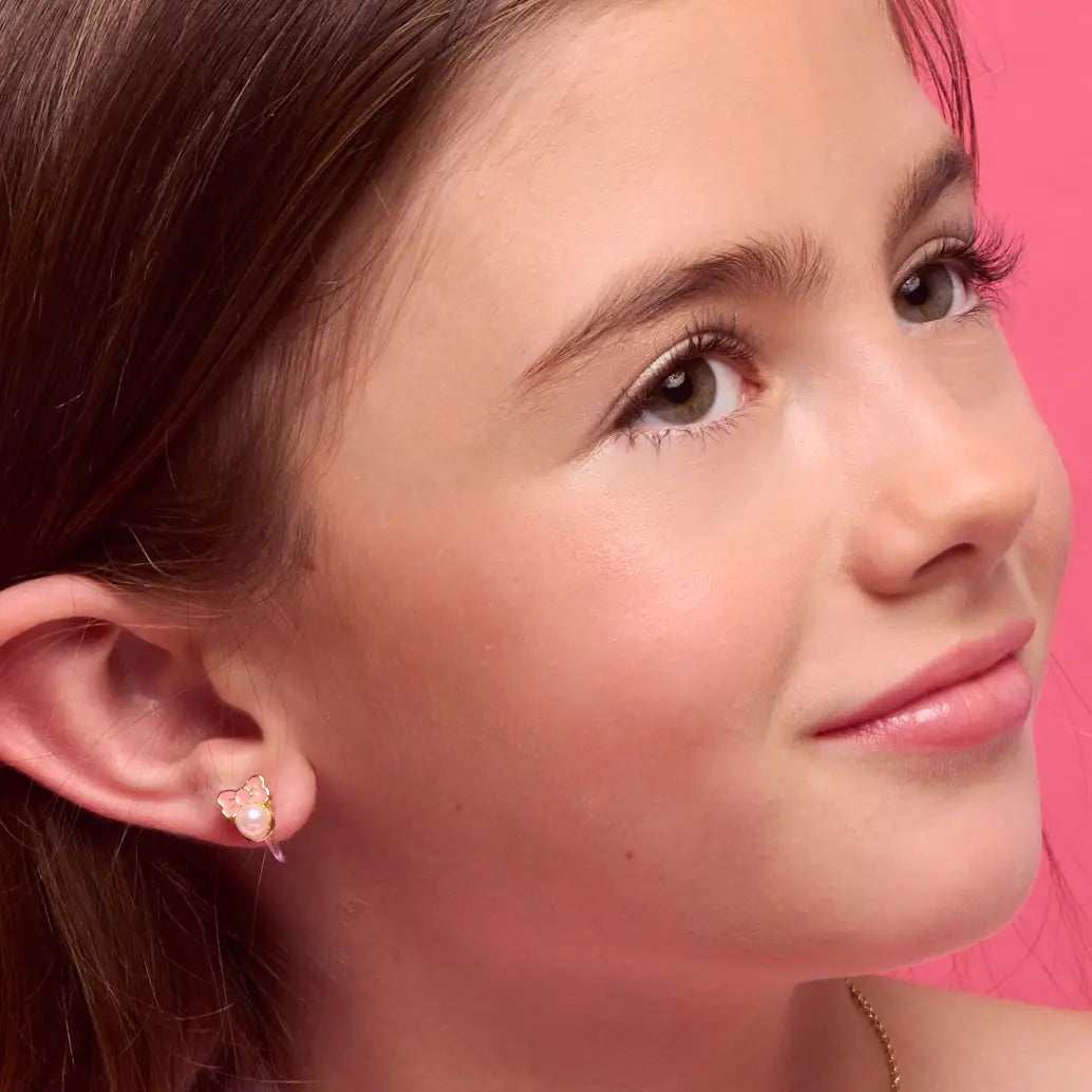 Clip-Ohrringe: Schleife mit Perle