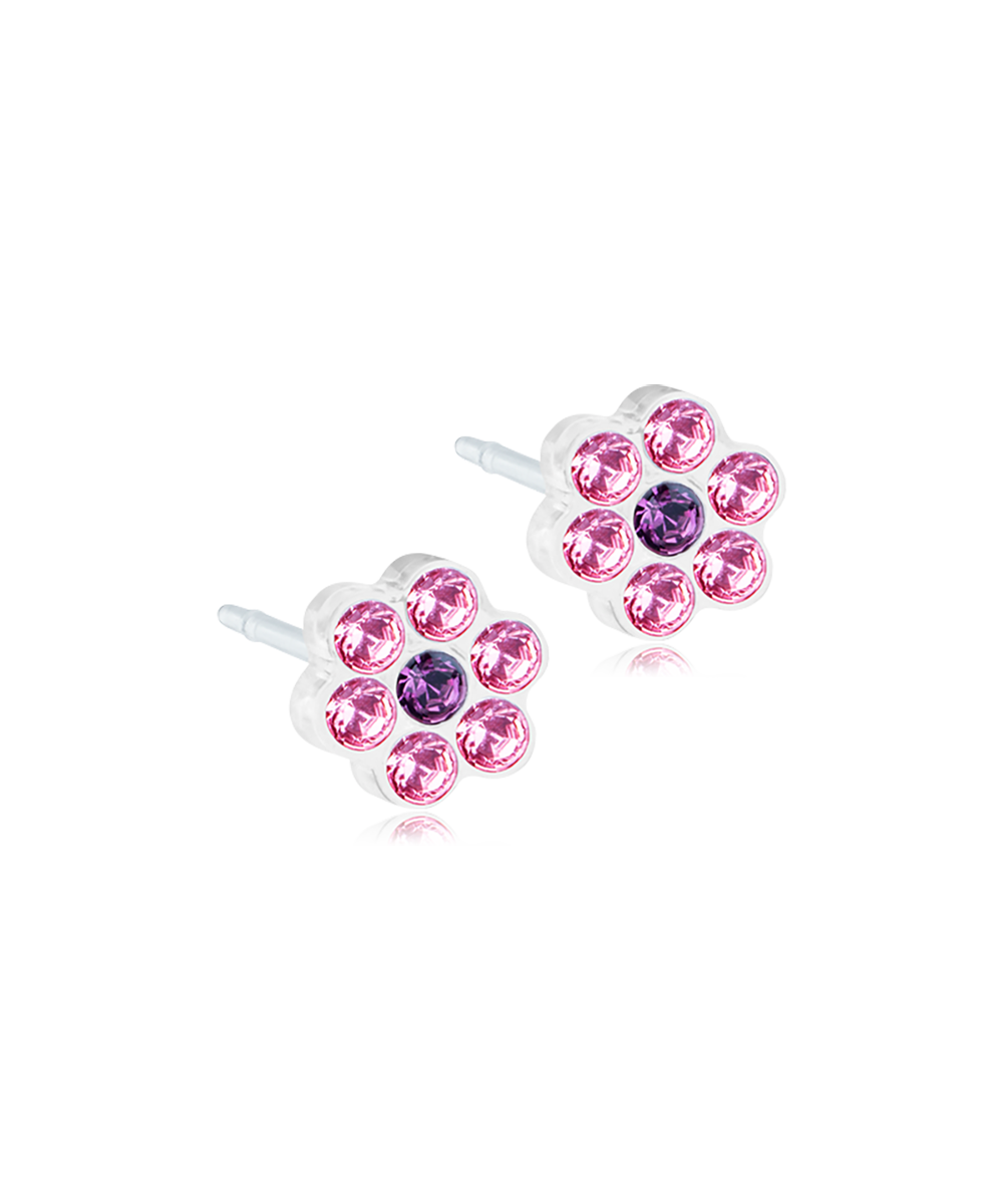 Blomdahl kinderoorbellen bloemetje Light Rose/Amethyst – Medical Plastic