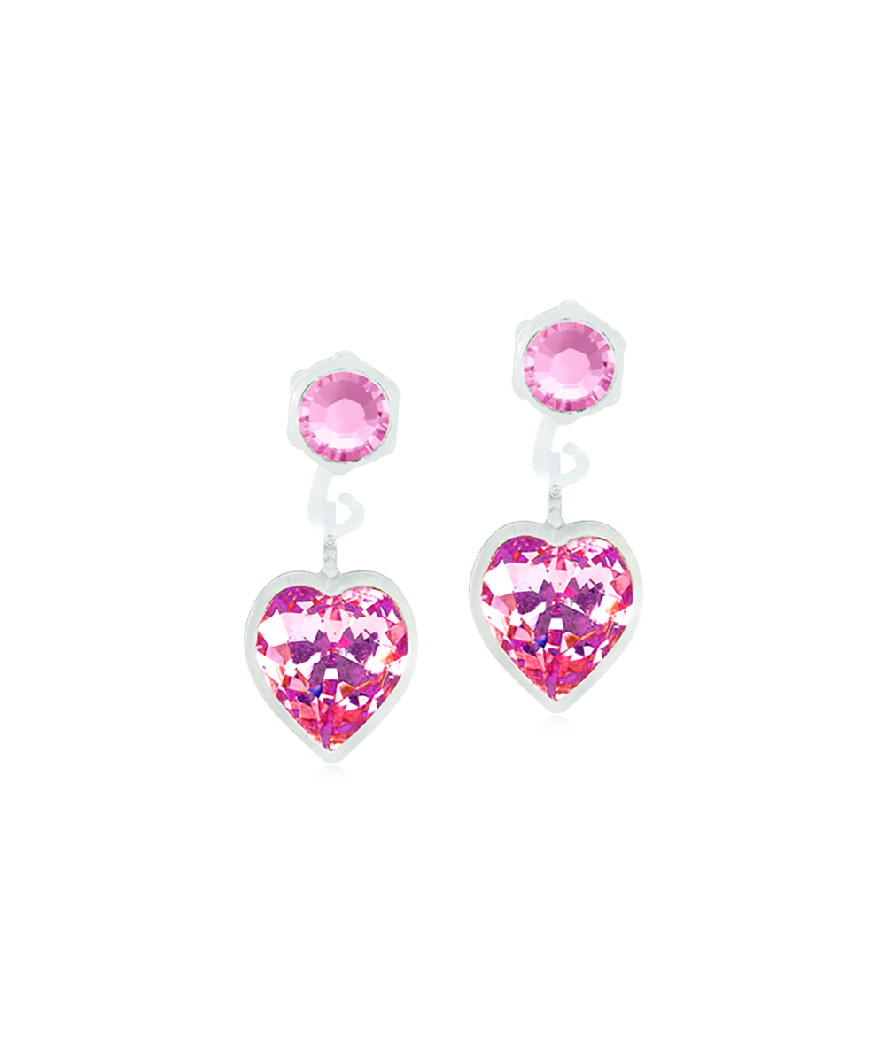 Blomdahl kinder oorbellen hartjes Crystal Light rose – Medical Plastic