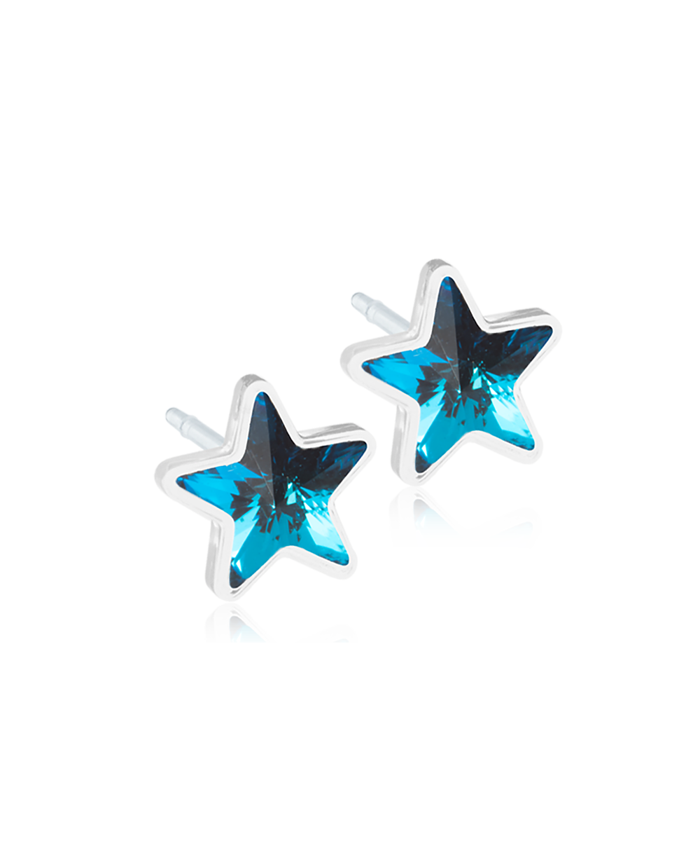Blomdahl kinderoorbellen ster Aquamarine – Medical Plastic