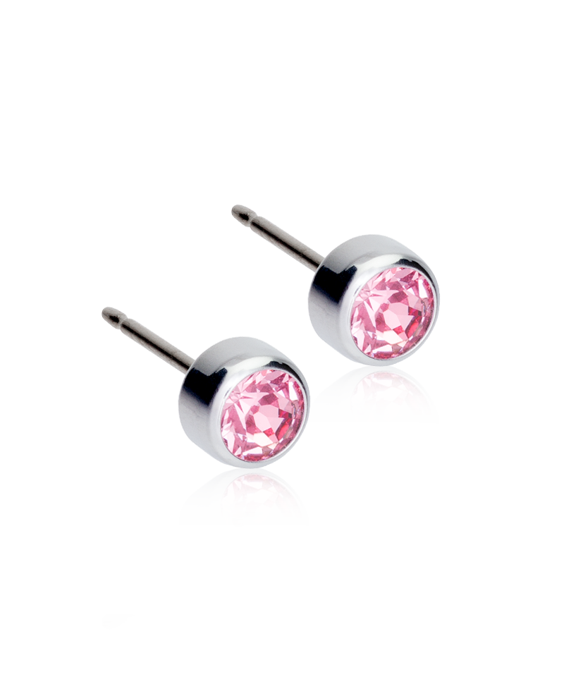 Blomdahl kinderoorbellen Light Rose 5 mm – Surgical Titanium