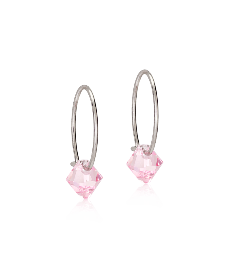 Blomdahl kinderoorbellen creolen Light Rose – Natural Titanium