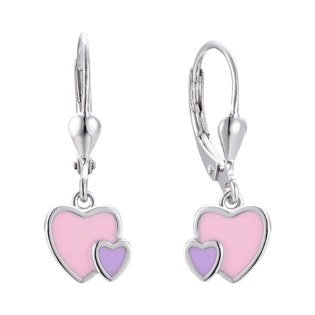 Sëlwer Kanner Ouerréng: Häerzer rosa/violett (Briedelverschluss)