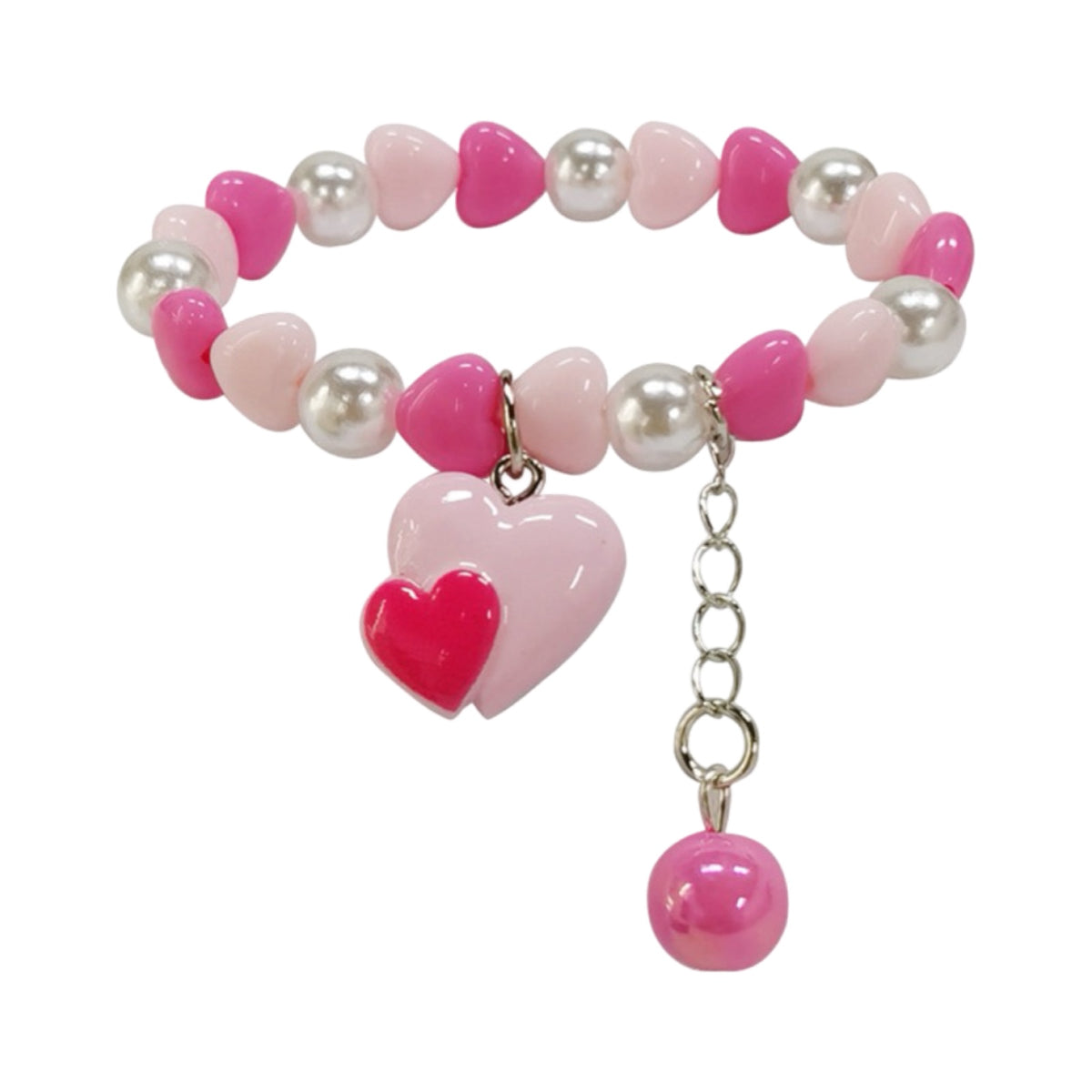 Armband: hjärtan rosa