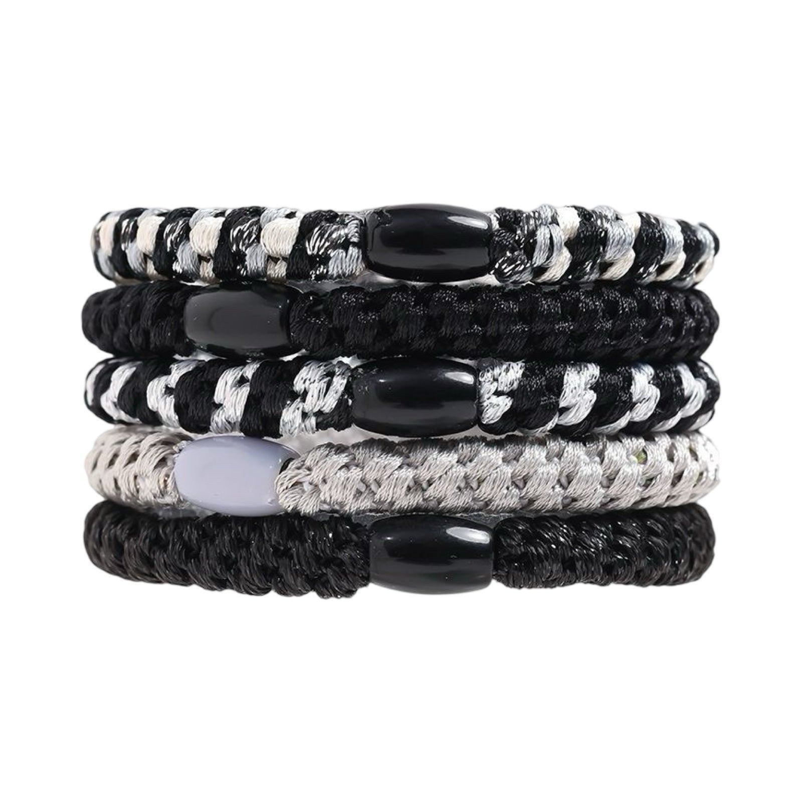 Haarelastiekjes en/of armbandjes zwart (5stuks)