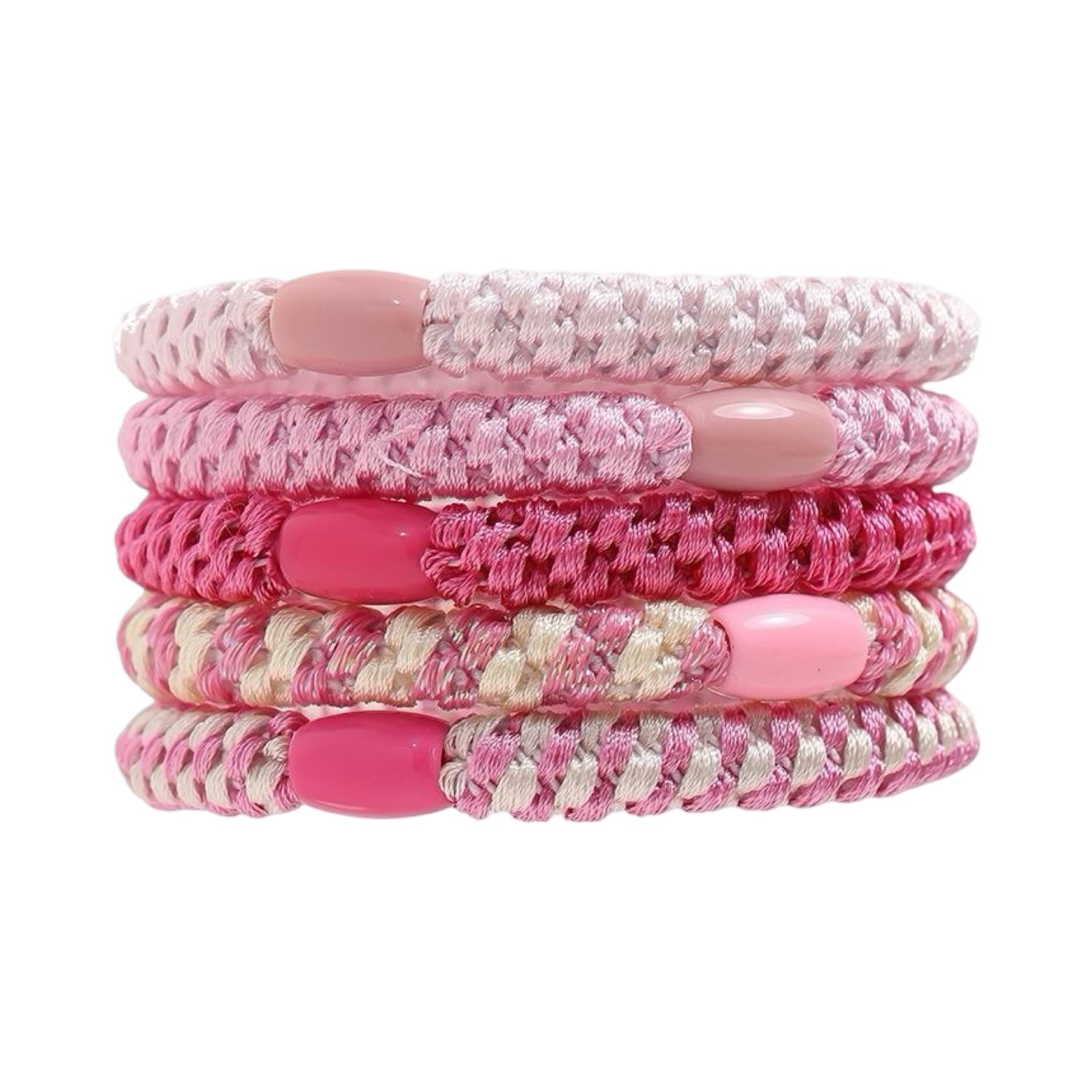 Haarelastiekjes en/of armbandjes Roze (5stuks)