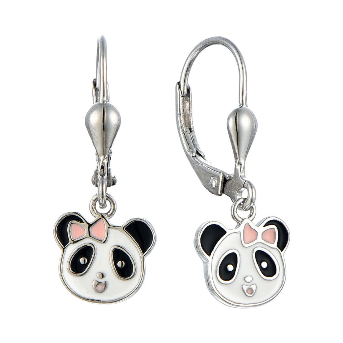 Zilveren kinderoorbellen: Panda&