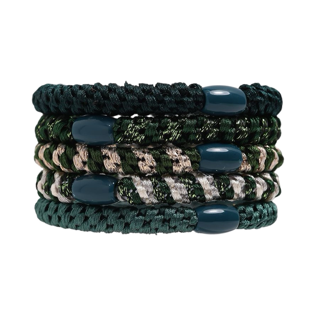 Haarelastiekjes en/of armbandjes groen (5stuks)