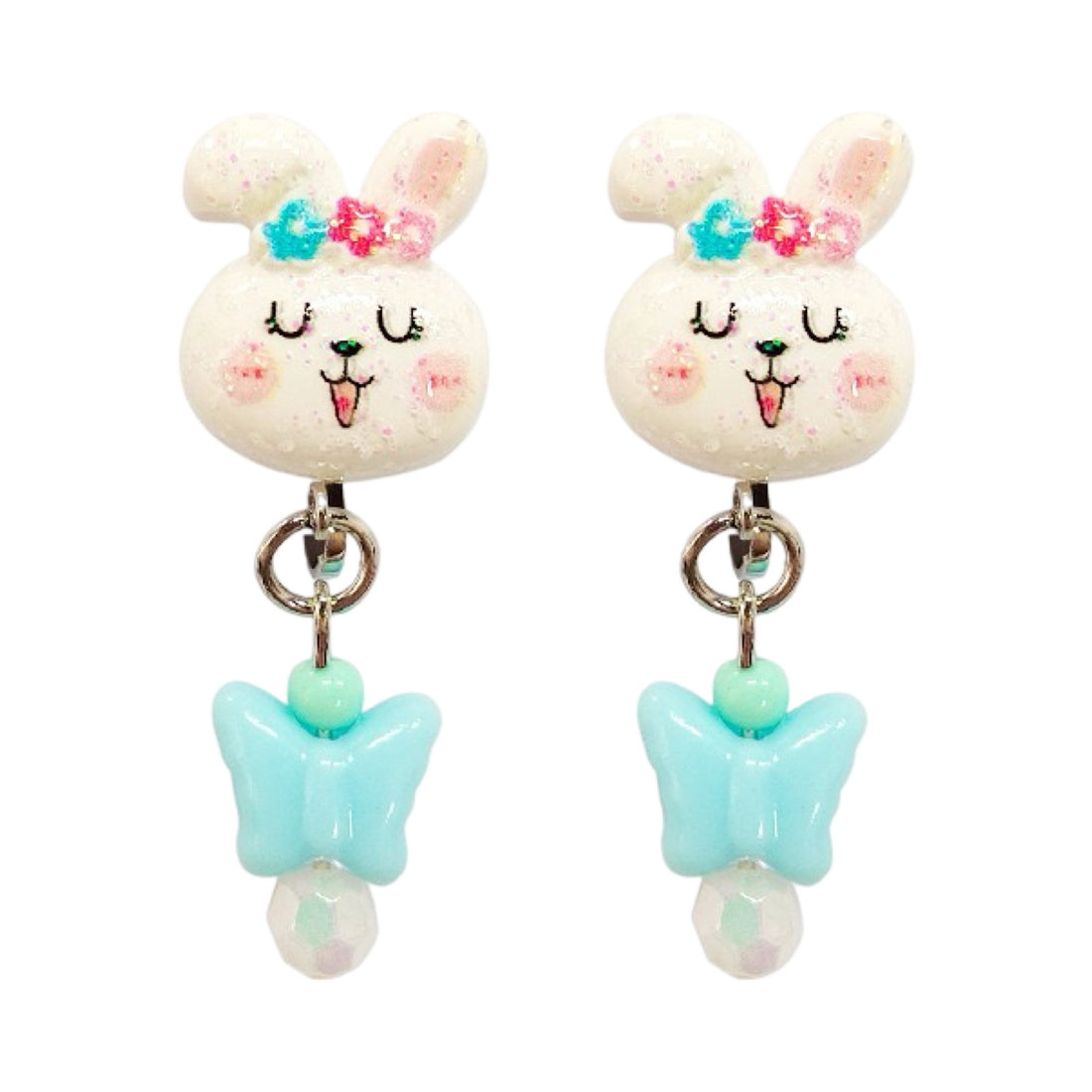 Clip earrings: Bunny hanging