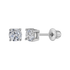 Zilveren kinderoorbellen: Blank kristal met schroefsluiting
