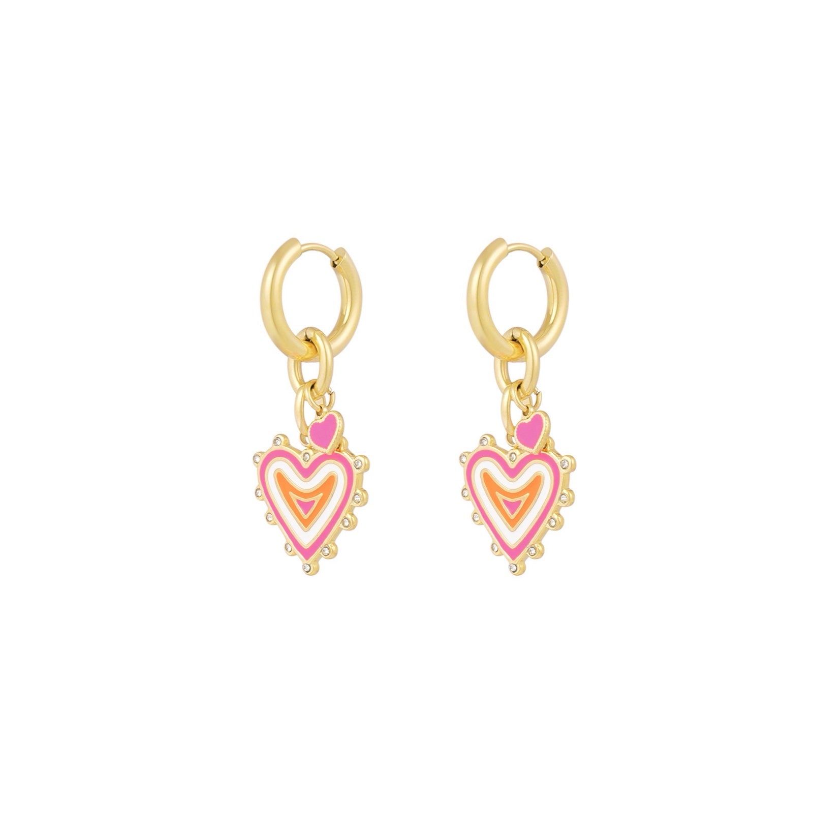 Hypoallergenic Earrings: Pink Love (creoles)