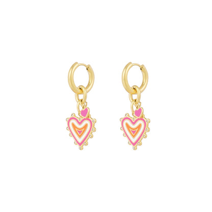 Hypoallergenic Earrings: Pink Love (creoles)