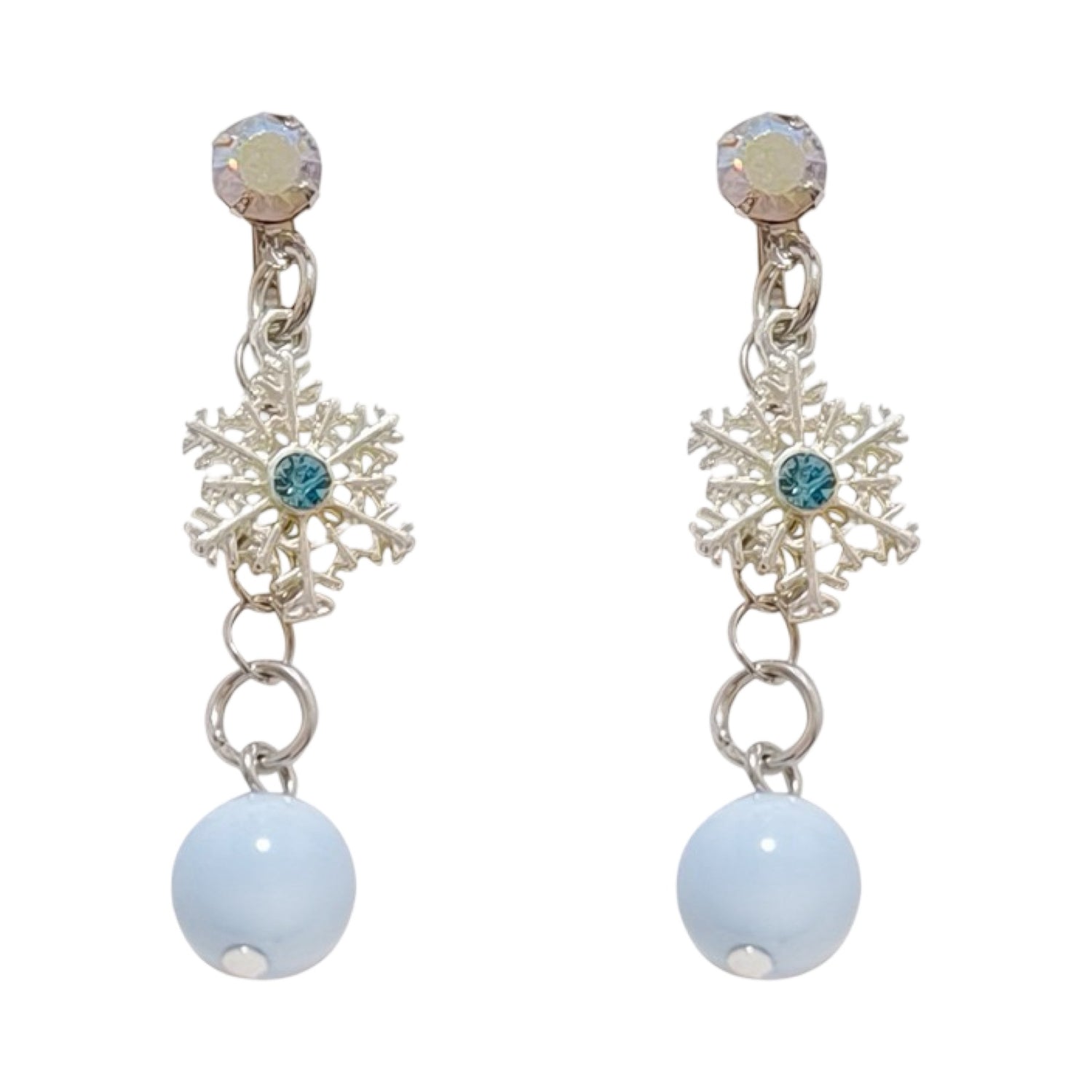 Clip earrings: Frozen blue