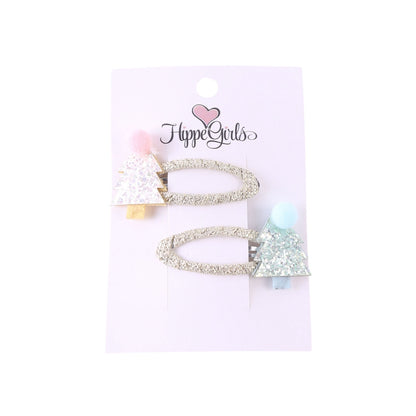 Hairpins: Christmas trees pastel