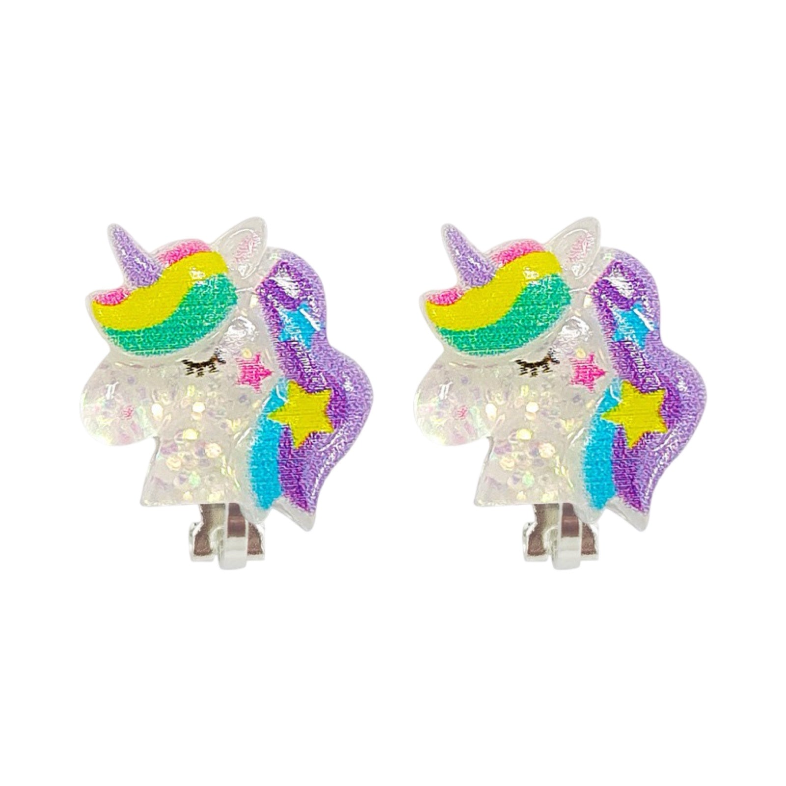 Clip earrings: Unicorn purple